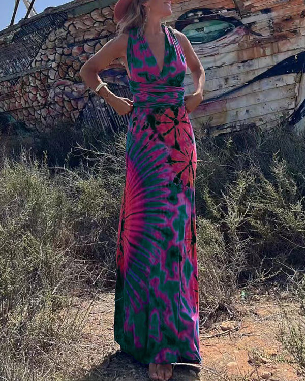 Robe Longue Tie-Dye Multi-Portée