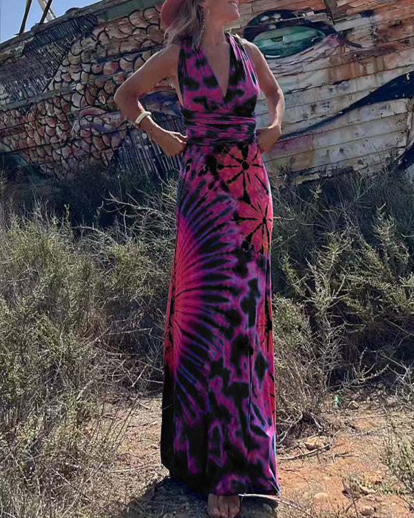 Robe Longue Tie-Dye Multi-Portée