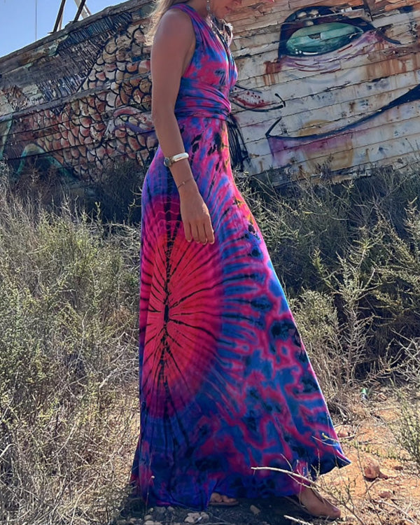 Robe Longue Tie-Dye Multi-Portée