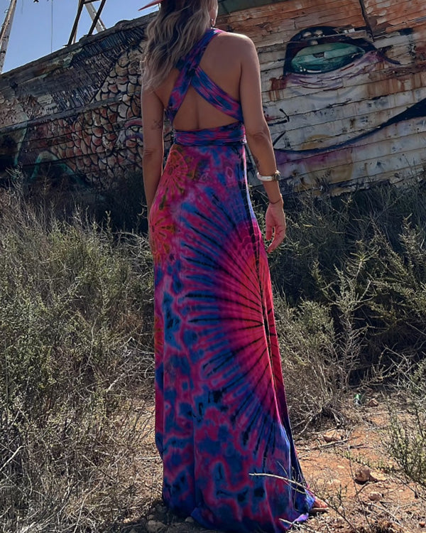 Robe Longue Tie-Dye Multi-Portée