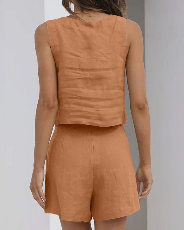 Ensemble Débardeur en Lin et Short