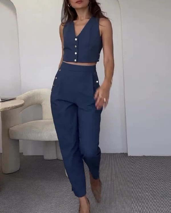 Ensemble Gilet Boutonné et Pantalon