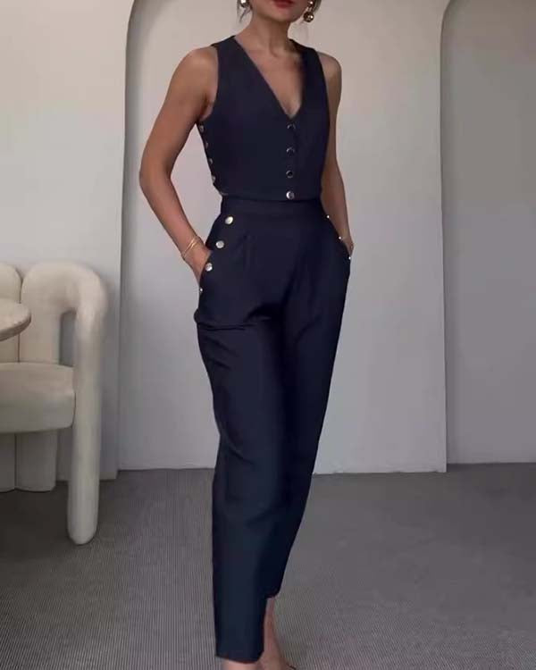 Ensemble Gilet Boutonné et Pantalon