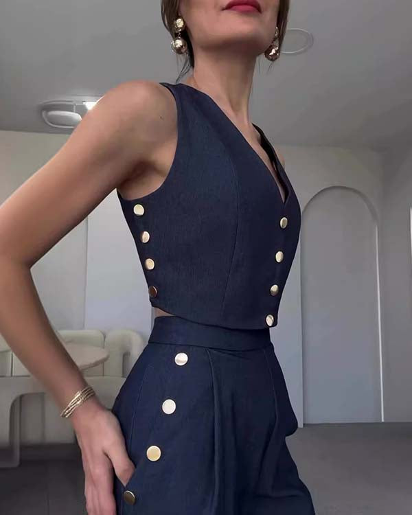 Ensemble Gilet Boutonné et Pantalon