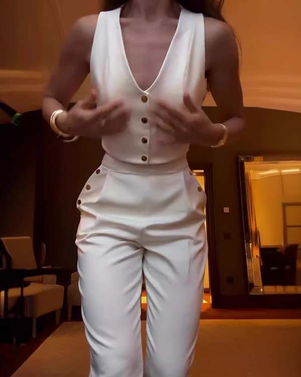Ensemble Gilet Boutonné et Pantalon