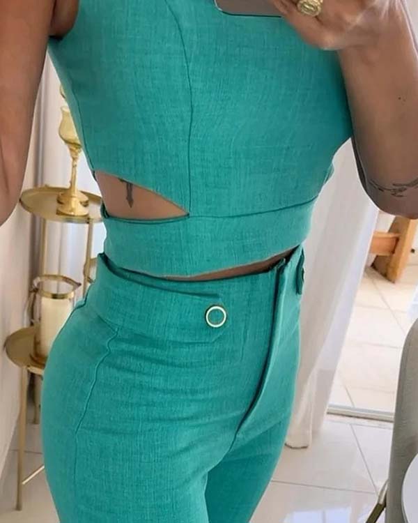 Ensemble Crop Top Tendance et Pantalon Large