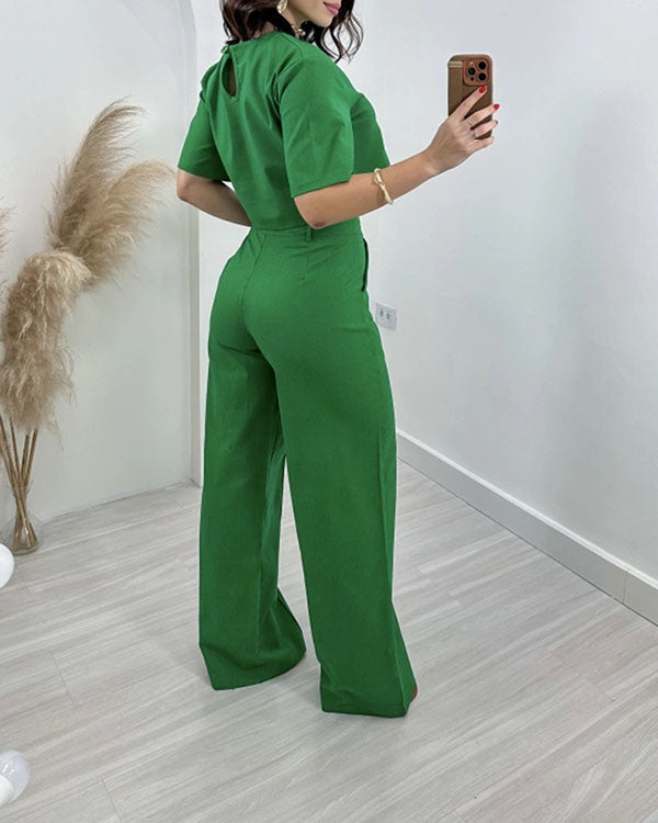 Ensemble T-Shirt et Pantalon, Col Rond