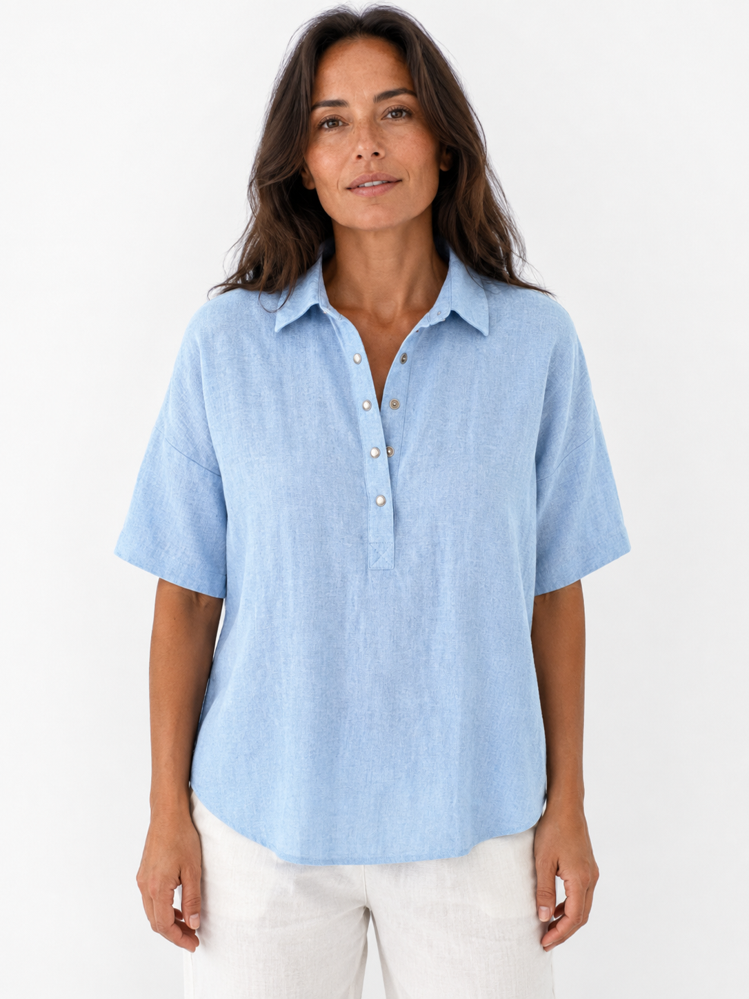 Tessa · Blouse élégante col boutonné
