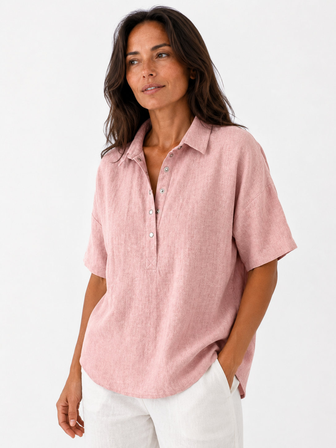 Tessa · Blouse élégante col boutonné