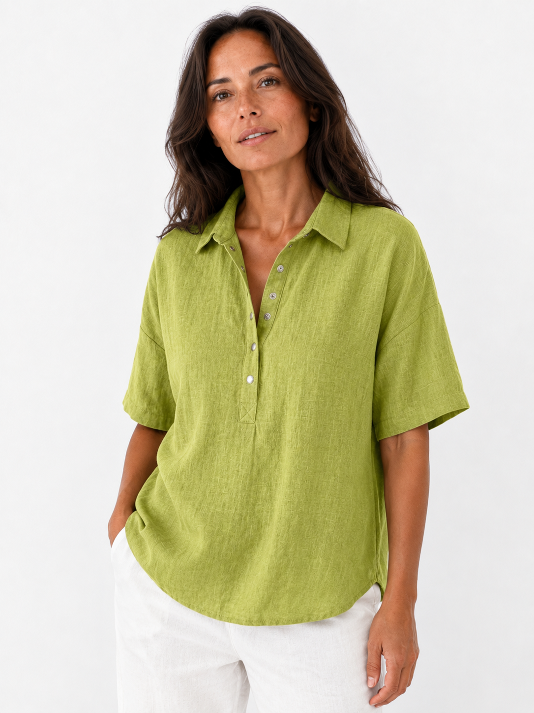 Tessa · Blouse élégante col boutonné