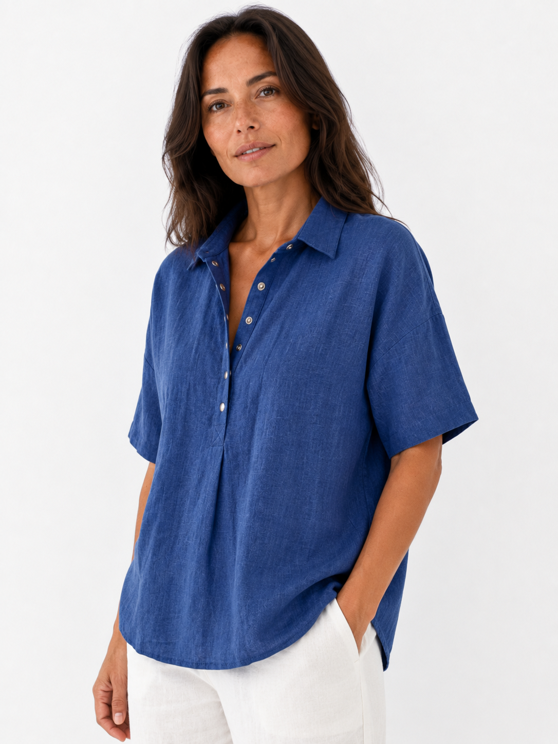 Tessa · Blouse élégante col boutonné