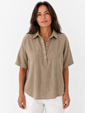 Tessa · Blouse élégante col boutonné