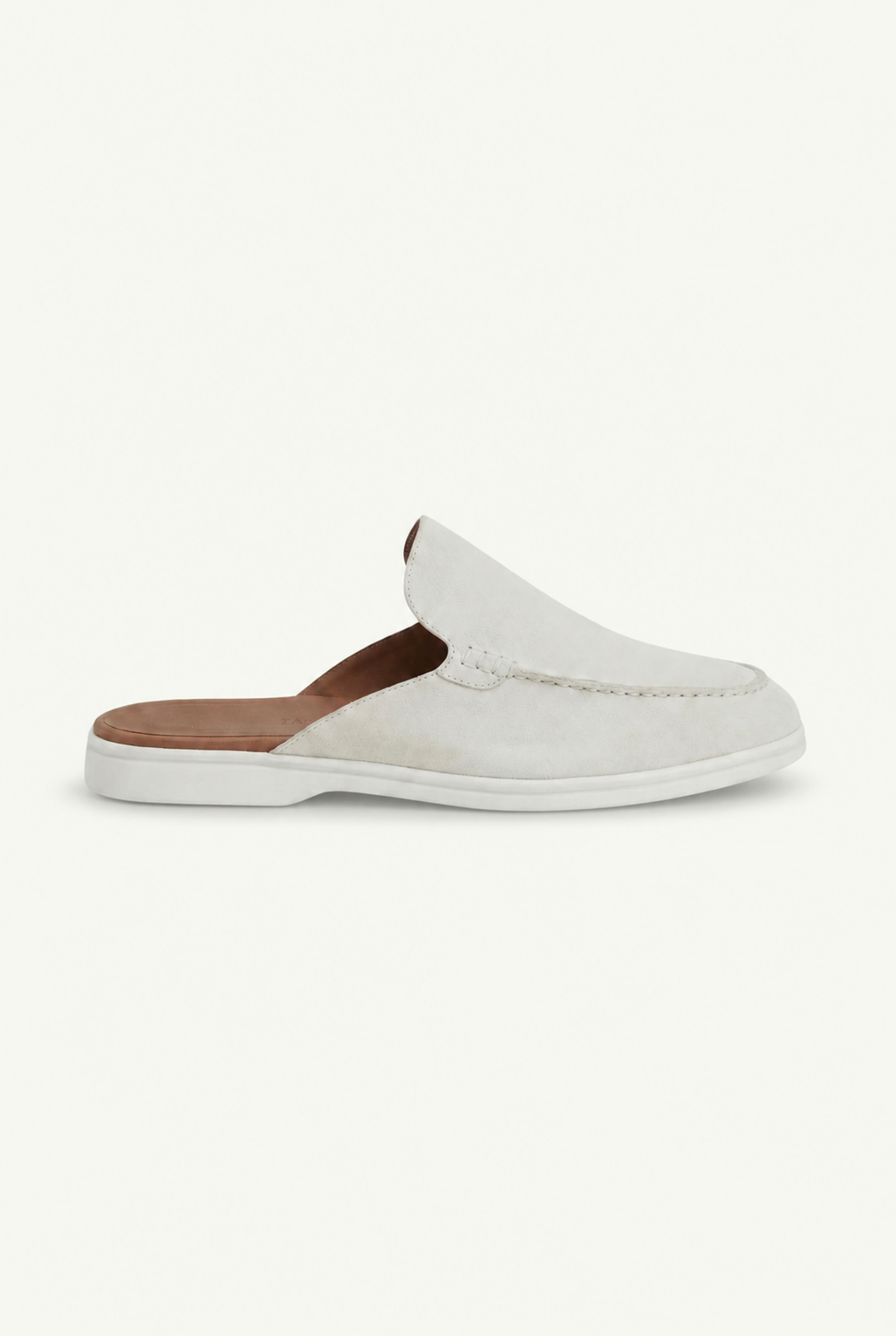 Mule Monaco en suède blanc — vue principale