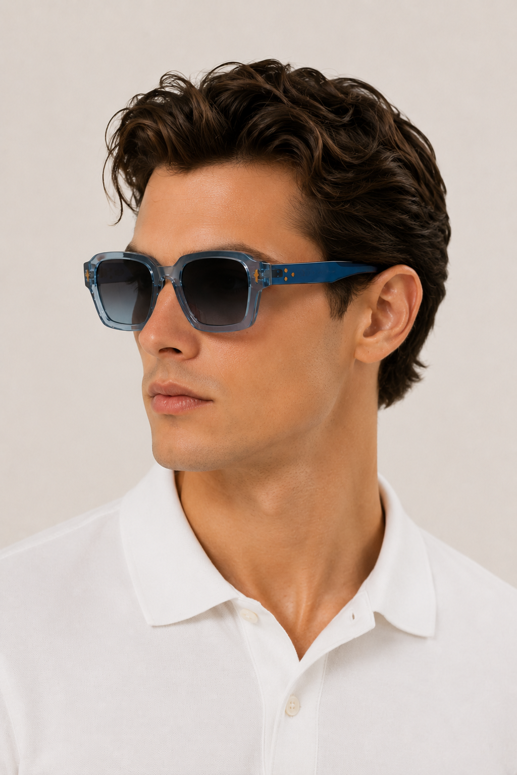 Lunettes Cobalt Lucent Bleu Transparent — profil