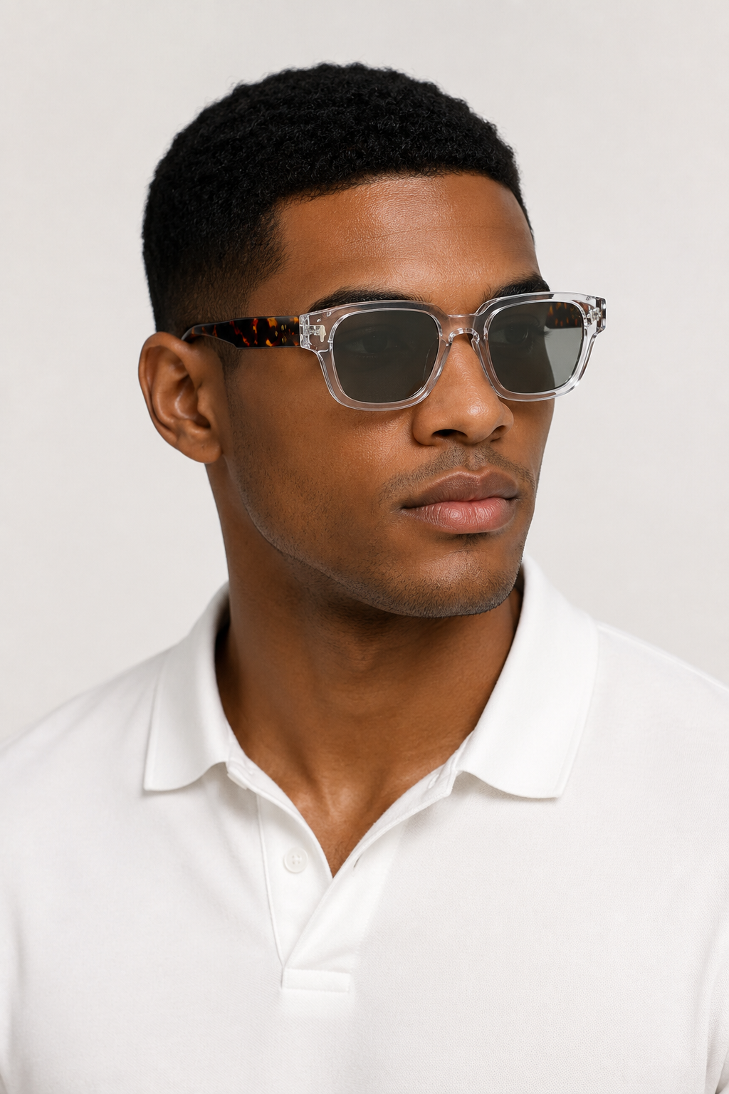 Lunettes Cobalt Lucent Léopard Transparent — profil
