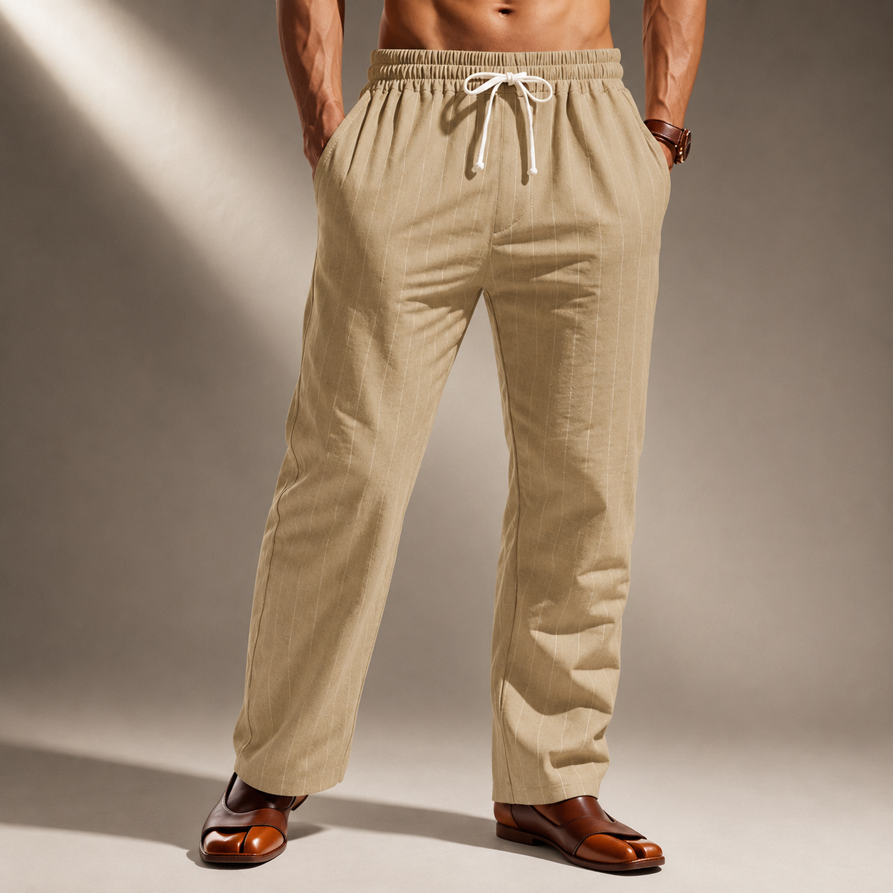 Ellis · Pantalon Lin à Rayures