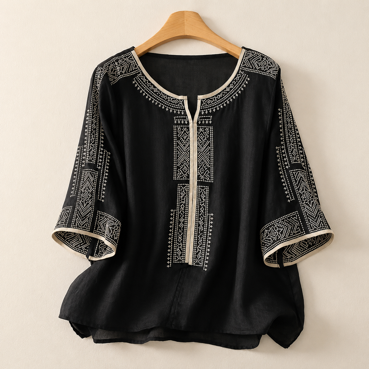 Céline · Blouse en Coton Lin Brodée