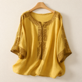 Céline · Blouse en Coton Lin Brodée