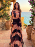 Toledo · Robe à Imprimé Orange et Marron