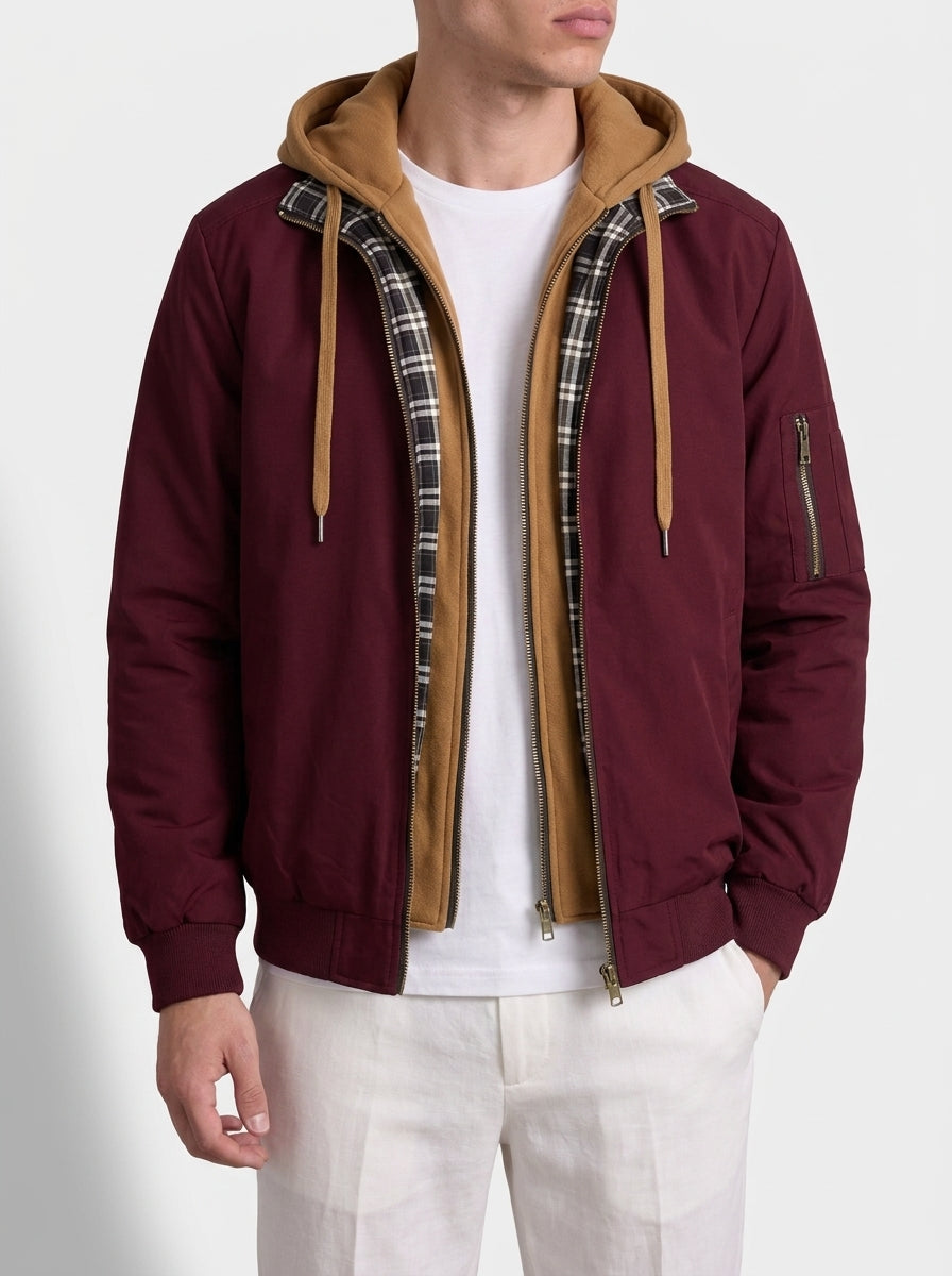 Bomber à Capuche Double Épaisseur