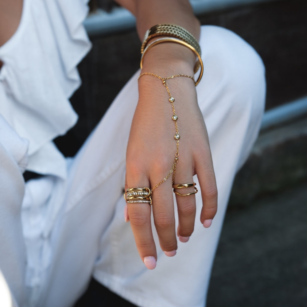 Bague Forever Anneaux Cristal et Or