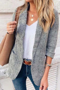 Manteau Tailleur Blazer Classique, Gris Fumé