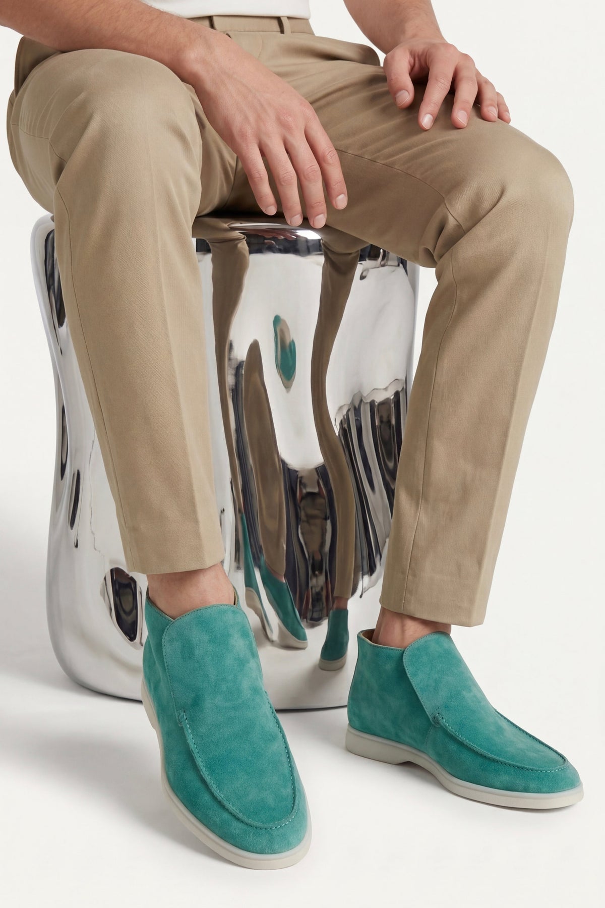 Mocassin Montant Capri Turquoise — semelle