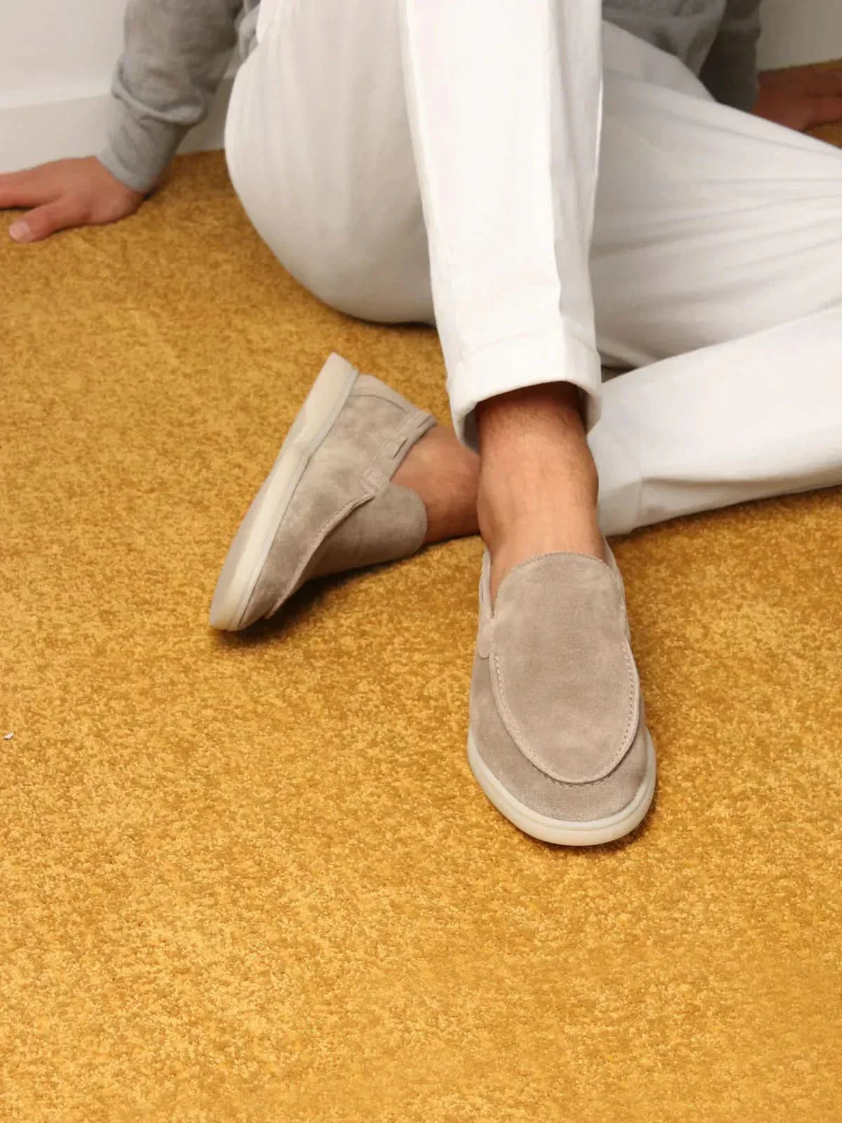 Mocassin gris clair — semelle