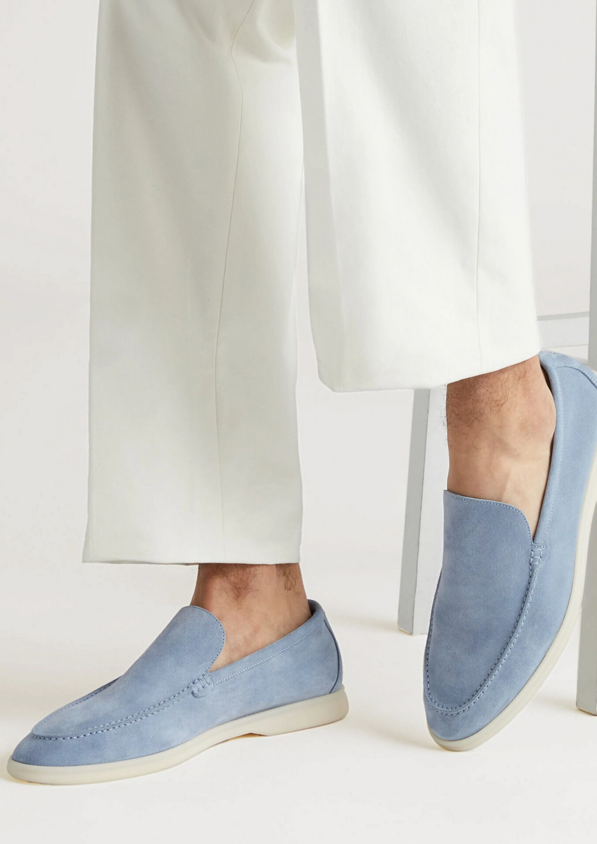Mocassins en Daim Signature — Bleu