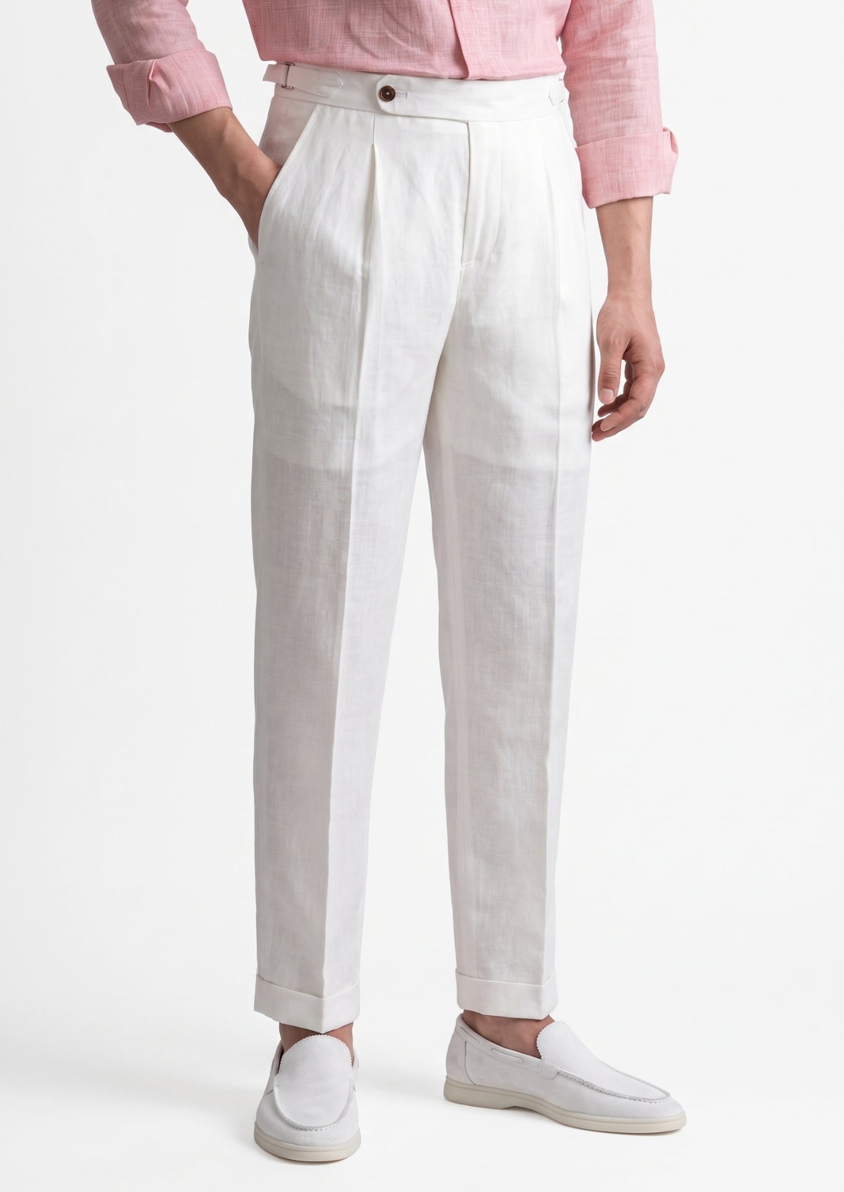 Pantalon côtier à pinces Tuscany blanc