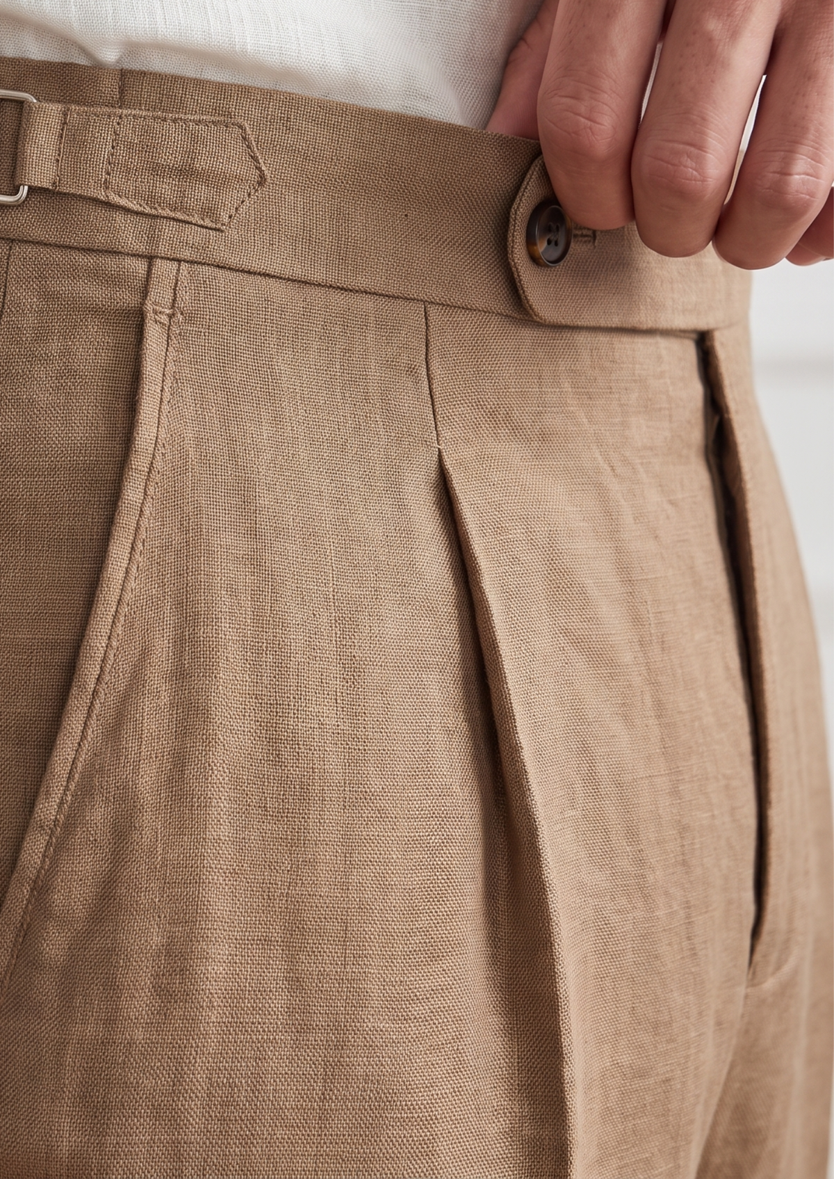 Pantalon côtier à pinces Tuscany caramel