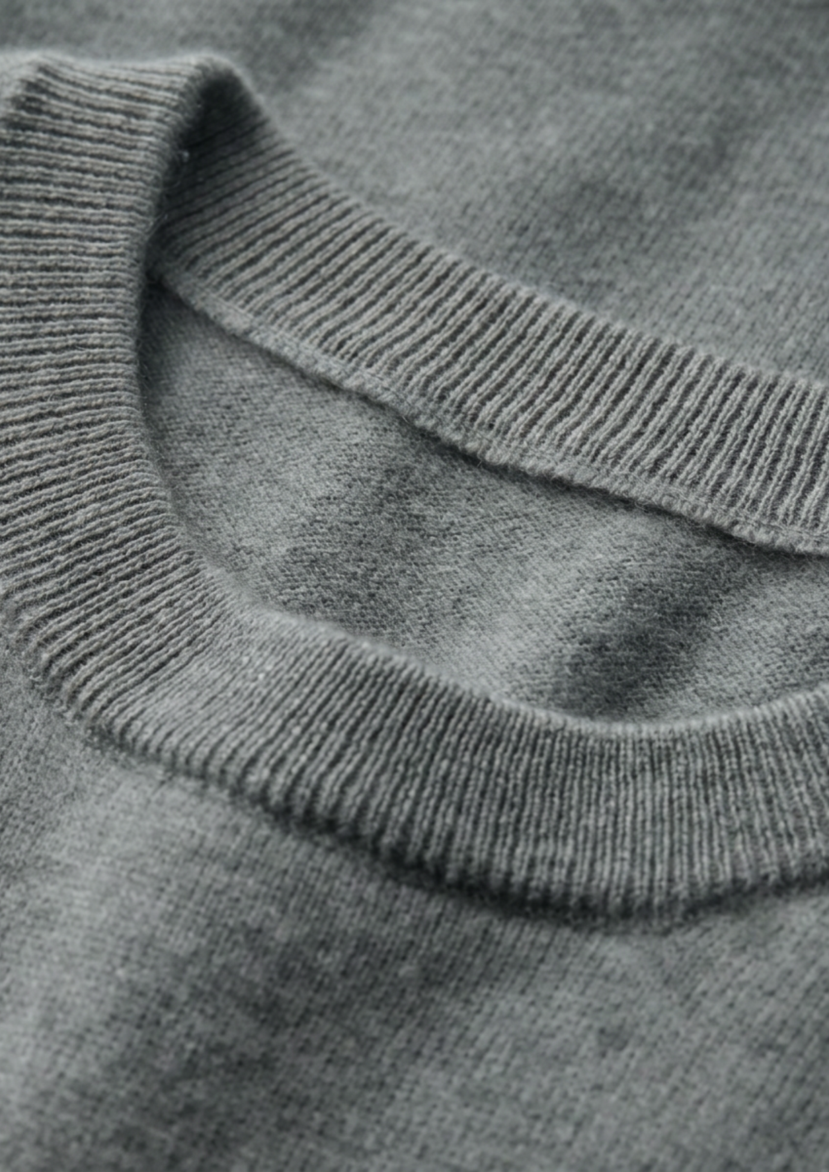 T-Shirt col rond classique en cachemire premium silex ombré