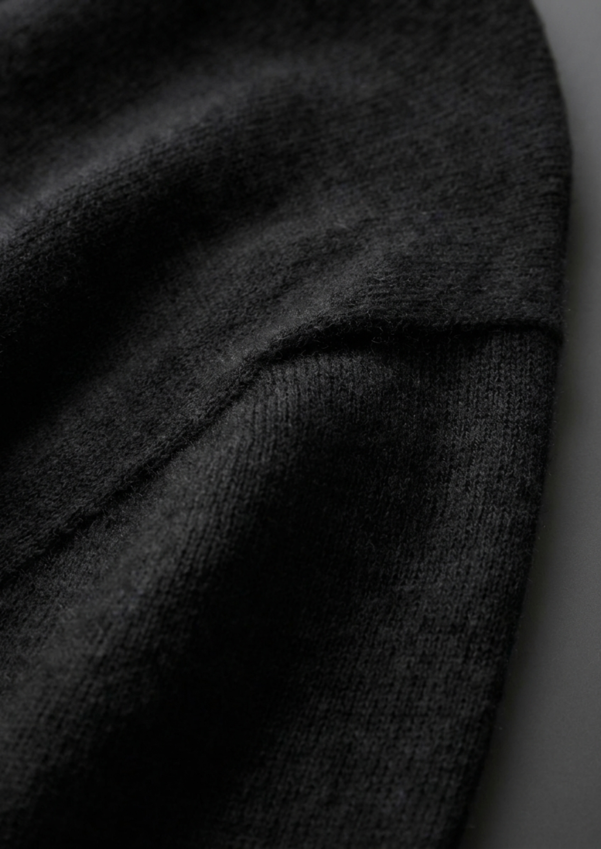 T-Shirt col rond classique en cachemire premium noir