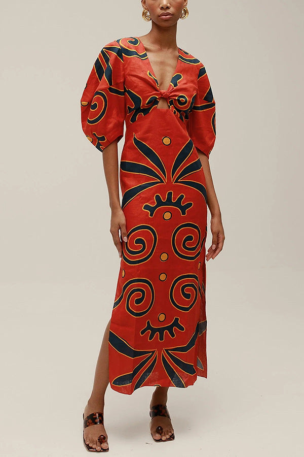 Robe Rayée Style Bohème Tendance