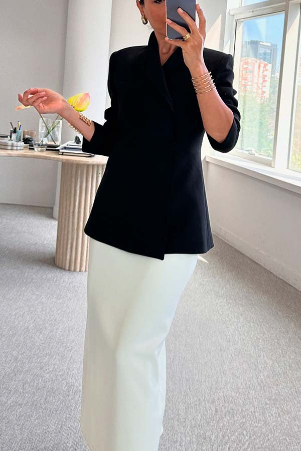 Tailleur Blazer Chic Décontracté, Un Bouton
