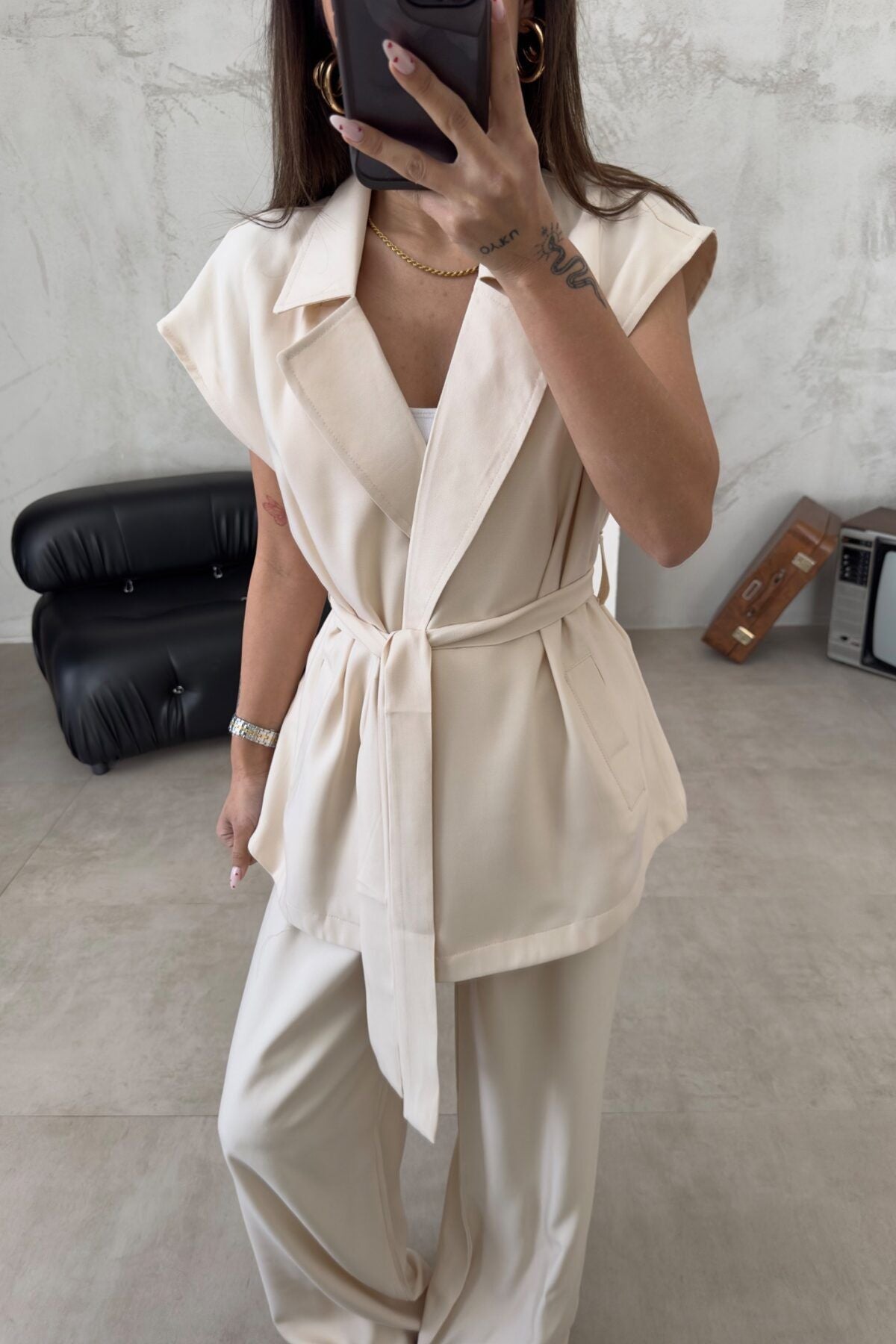 Ensemble Top à Bretelles Sans Manches et Pantalon