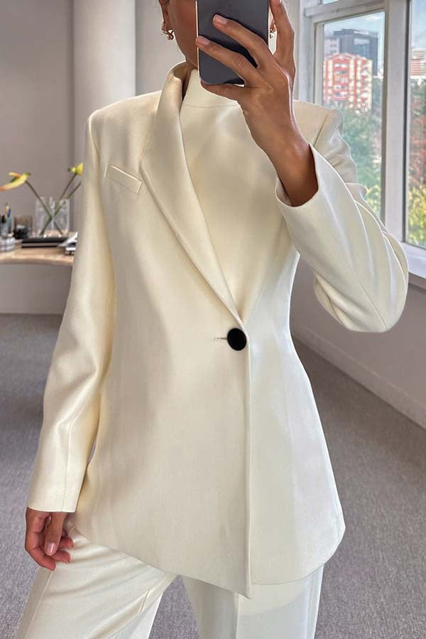 Tailleur Blazer Chic Décontracté, Un Bouton