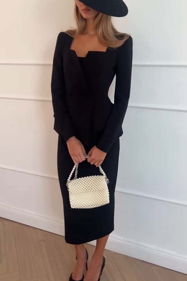 Tailleur Blazer 2 Boutons et Jupe, 2 Pièces