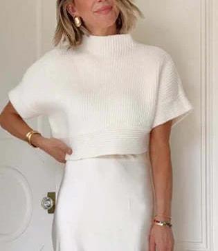 Ensemble Top en Tricot et Jupe en Soie