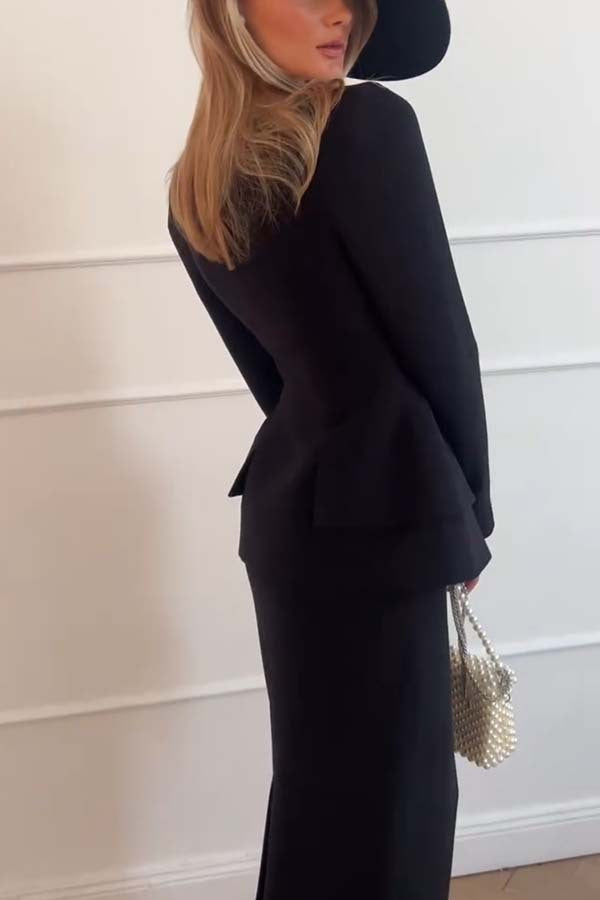 Tailleur Blazer 2 Boutons et Jupe, 2 Pièces