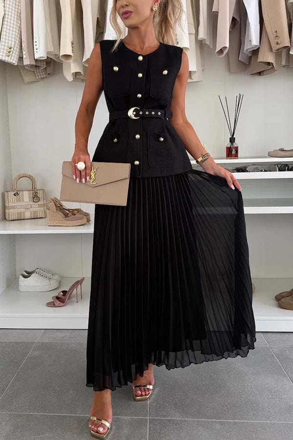 Ensemble Gilet Camélia et Jupe Plissée en Tulle