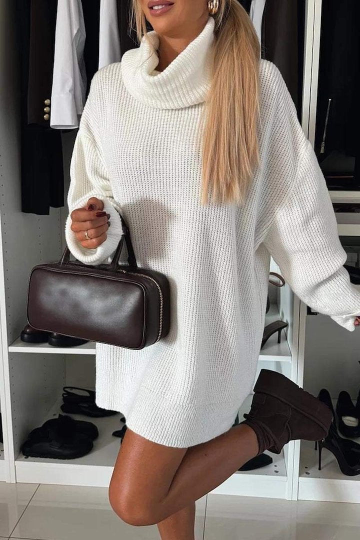 Pull Oversize Uni, Col Montant