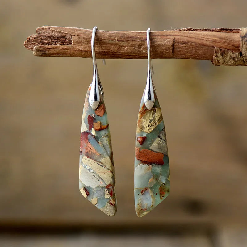 Charm · Boucles d'oreilles pierre naturelle vintage