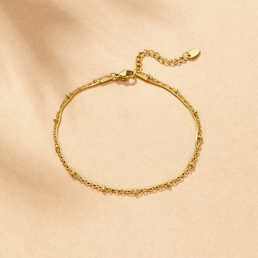 Bracelet de Cheville Pia Doré Multi-Rangs