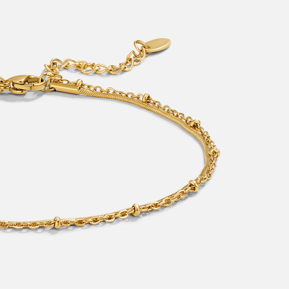 Bracelet de Cheville Pia Doré Multi-Rangs