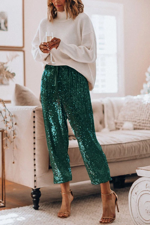 Pantalon de Soirée à Sequins, Style Jogging (SOLDE)