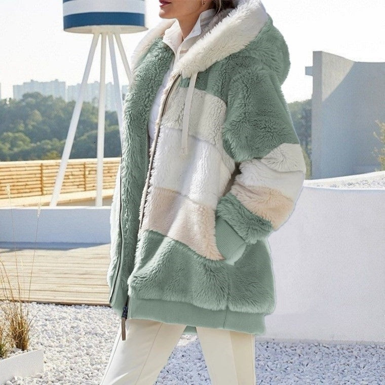 APOLLINE — Veste Oversize à Capuche en Peluche
