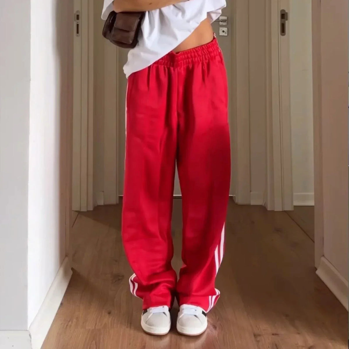 Pantalon de survêtement Sandra rayé à cordon