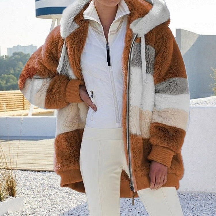 APOLLINE — Veste Oversize à Capuche en Peluche