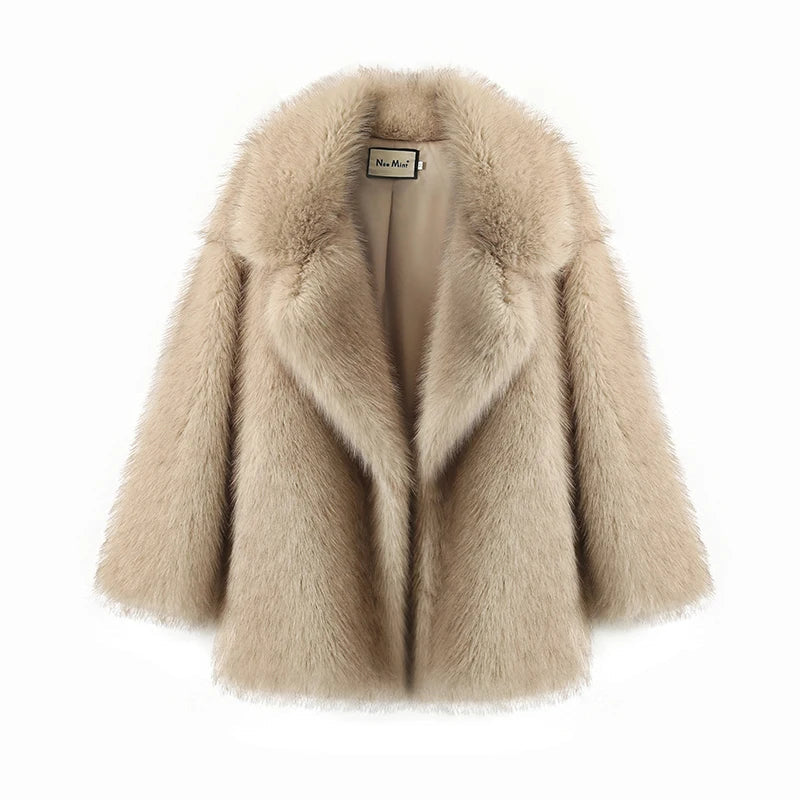 HÉLOÏSE — Manteau Oversize en Fausse Fourrure Dégradée